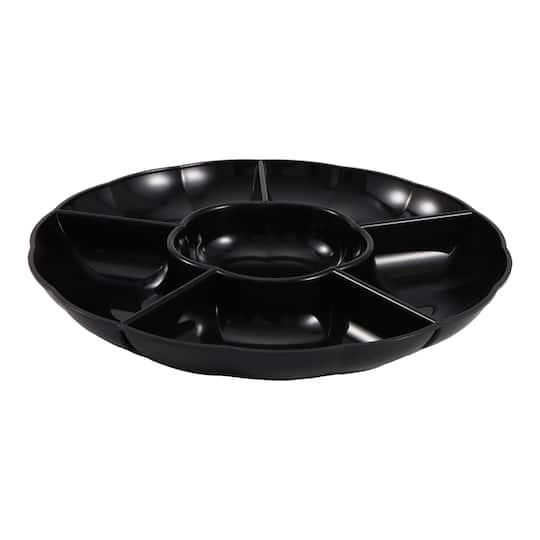 8 Pack: 12" Divided Round Plastic Tray by Celebrate It